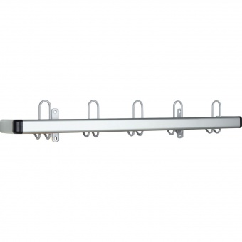 Garderobenleiste, Alu flach, 45 mm, 100 cm, 5 Haken, incl. 2 Sicherheits-Ecken Garderobenleiste, Alu flach, 45 mm, 100 cm, 5 Haken, incl. 2 Sicherheits-Ecken